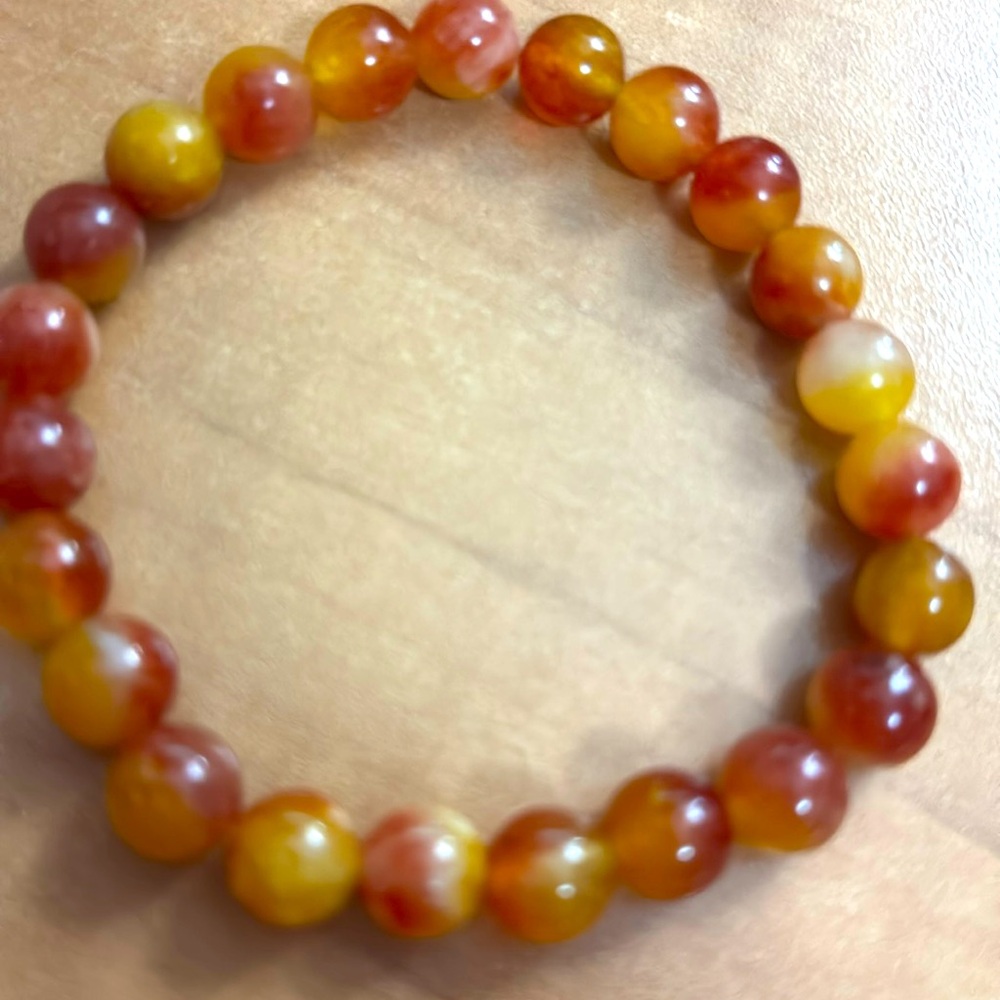 0187B Carnelian Agate Bracelet 8mm